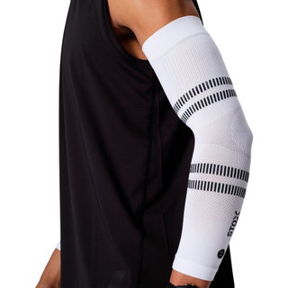 STOX Energy Armbandage Running Compression Armsleeves (gezielte Kompression) weiss - 2 Stück